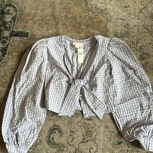 Anthropologie Lilac, gingham top